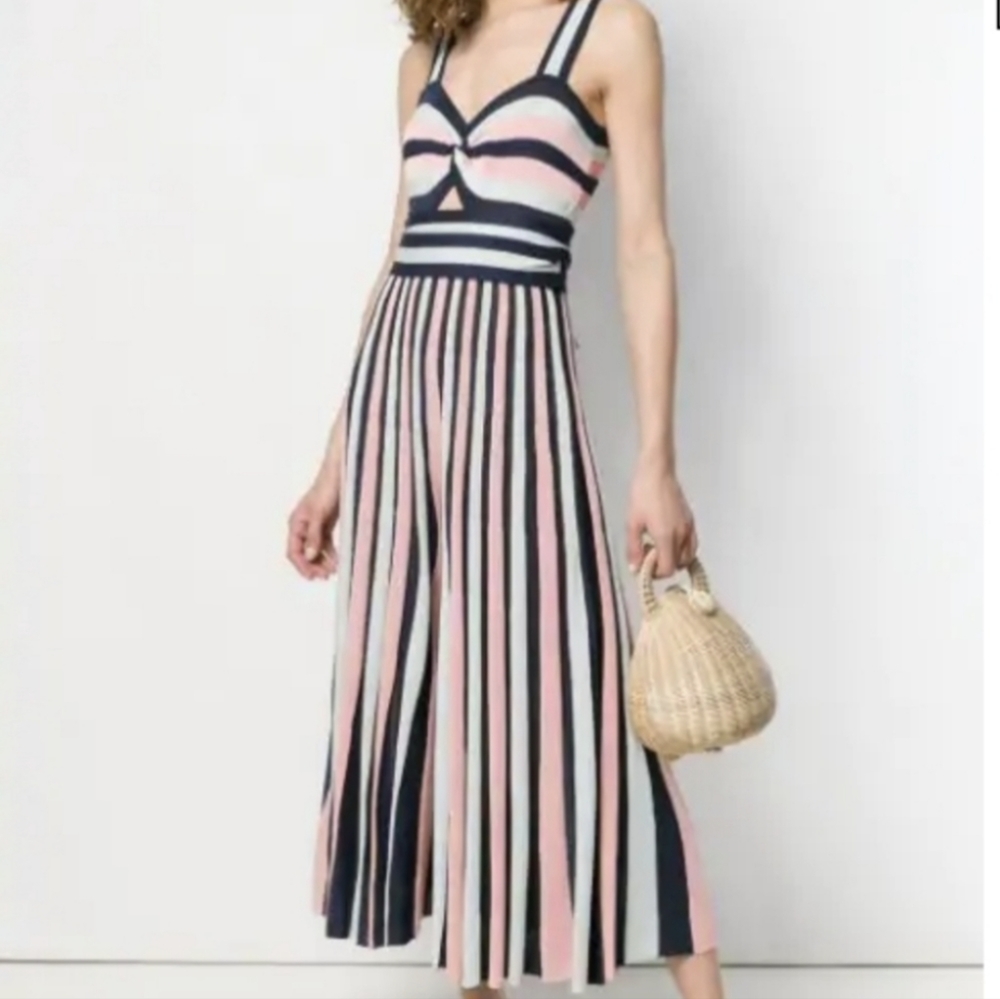 Temperley London pink grey blue knit jumpsuit XS